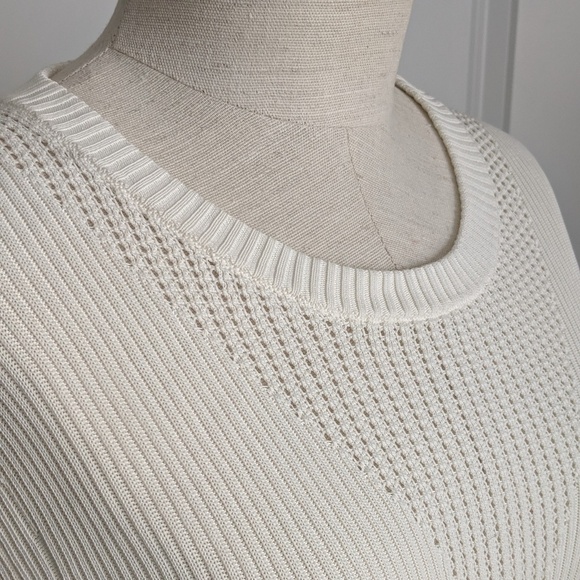 Hugo Boss BOSS Top Rib Knit Fitted Long Sleeve Crew Neck Winter White XL NWT - Picture 5 of 8